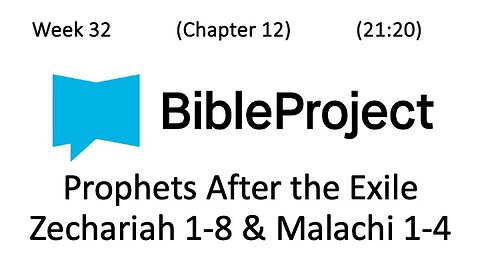 2024-08-21 Bible in a Year Week 32 - Zechariah and Malachi