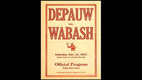 November 21, 1925 - 'Monon Bell Memory' : DePauw vs. Wabash