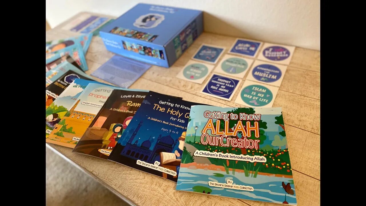 10-Islamic Children Educational Book Kit for Kids w/ Islamic Stickers + Bookmarks + Notebook + Quiz