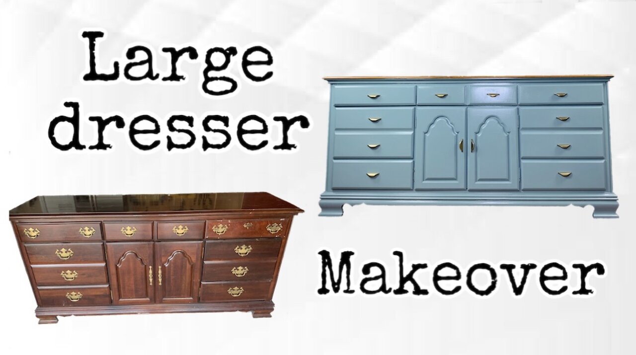 LARGE DRESSER MAKEOVER | FURNITURE REMODEL