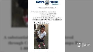 Tampa police go door-to-door to find information regarding the death of 4-year-old Suni Bell