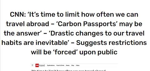 NO TRAVEL FOR YOU - TRAVEL FREEDOM MEETS CARBON PASSPORTS