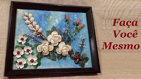 DIY - QUADRO DECORADO COM CONCHINHAS @lucibuzo