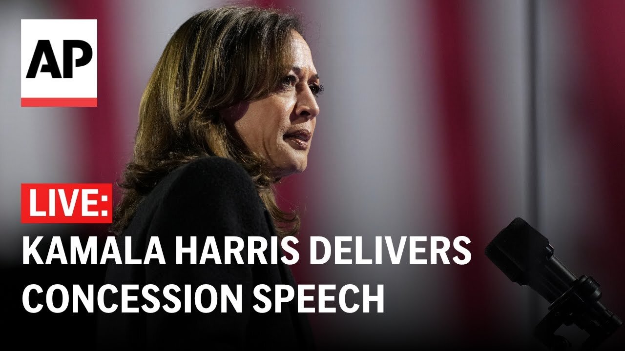 FULL: Kamala Harris' Concession Speech (11/6/24) | Speech Officially Starts @ 1:03:35 #PoofBeGone