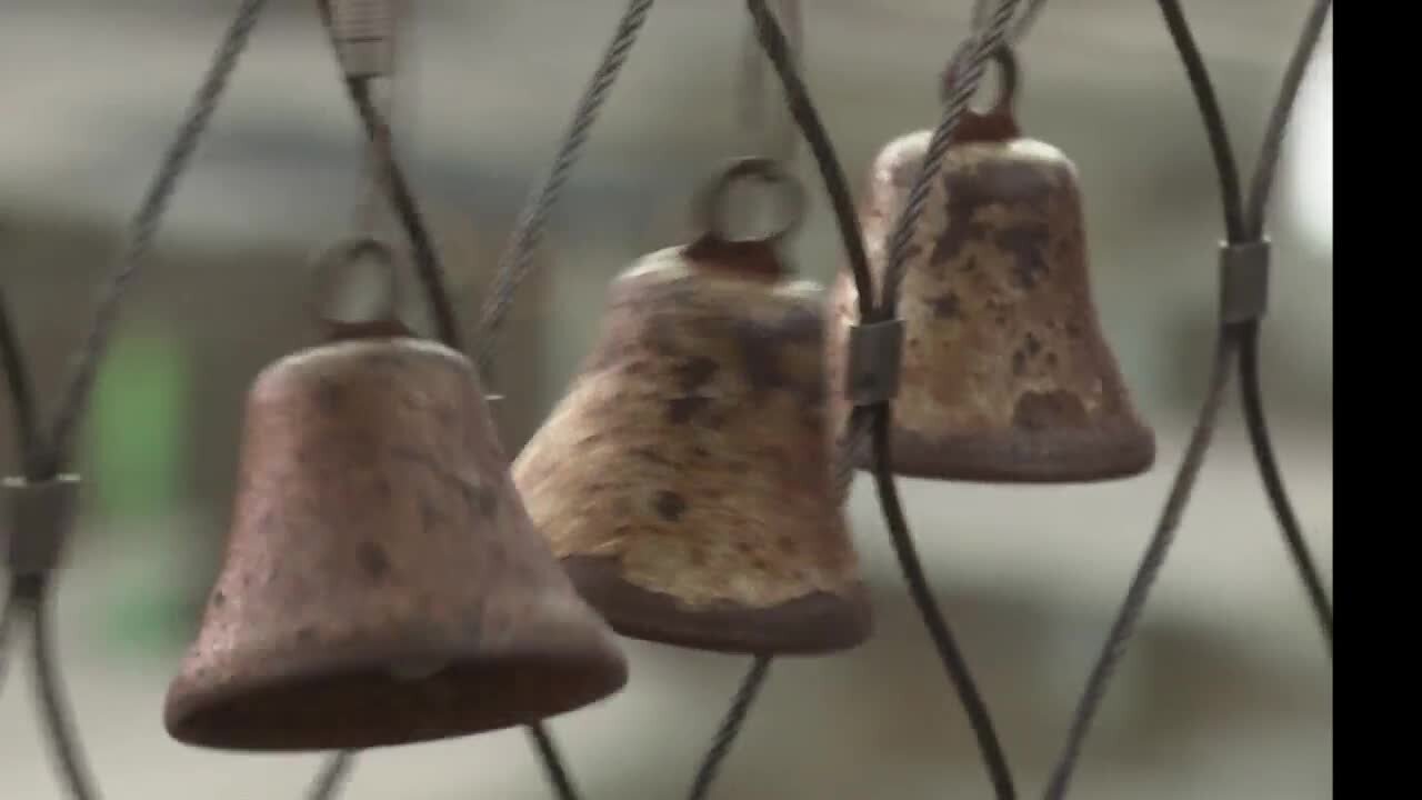 What happened to the bells for cancer patients on Canalside's 'Bridge of Hope'?