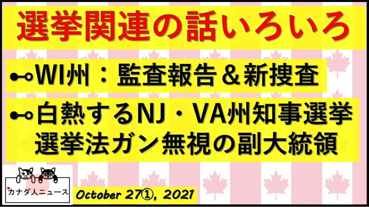 WI州監査結果/NJ州知事候補の秘密/ルールを知らない副大統領さん