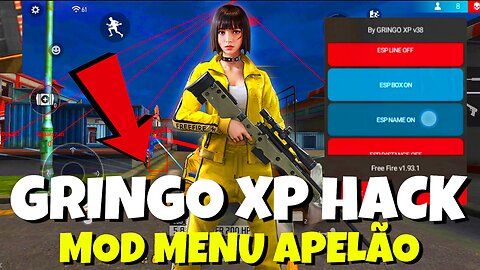 NOVO MOD MENU HACK GRINGO XP SÓ CAPÃO FREE FIRE