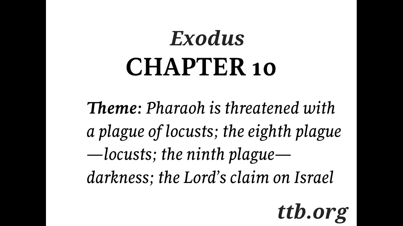 Exodus Chapter 10 (Bible Study)