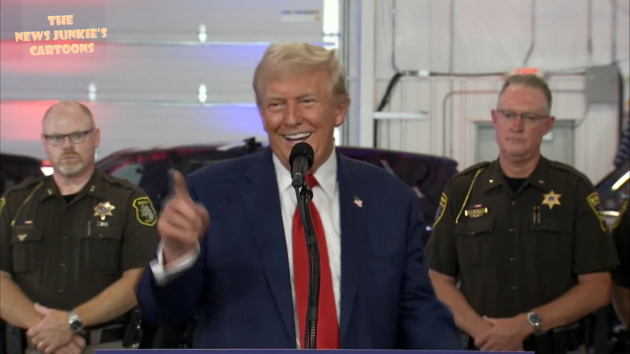 Mic drop in Michigan. A fake news reporter: "Why are you visiting a town with links to White supremacy?" Trump: "Who was here in 2021?" Reporter: "Joe Biden." Trump: "Thank you!"