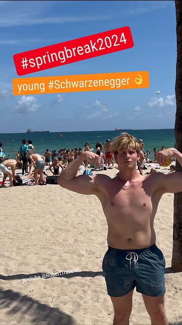 young #Schwarzenegger 👌#springbreak2024 😂👌Fort Lauderdale Beach #springbreak