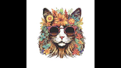 HIPSTER KITTY Cross Stitch Pattern by Welovit Cross Stitch | welovit.net | #welovit #crossstitch