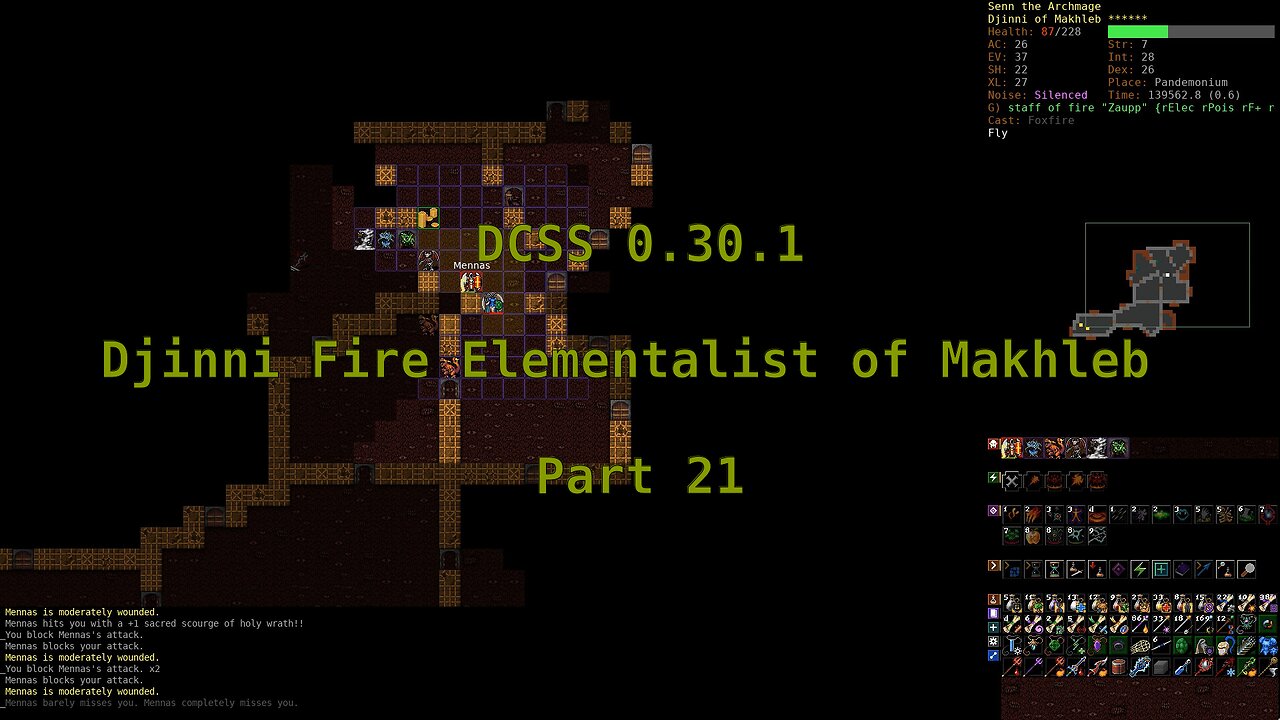 Dungeon Crawl Stone Soup 0.30.1 - Djinni Fire Elementalist of Makhleb - Part 21