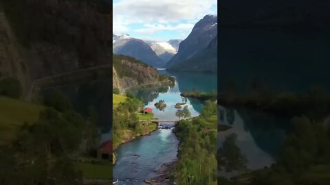 Beautiful Nature Norway Natural Landscape Lovatnet Lake. #shorts #viral #nature #naturelovers