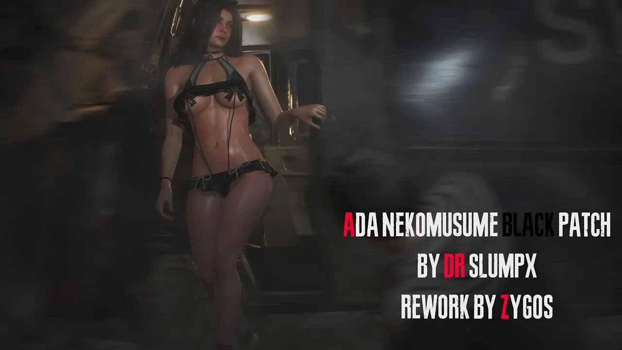 Resident Evil 2 Remake Ada Nekomusume Black Patch outfit