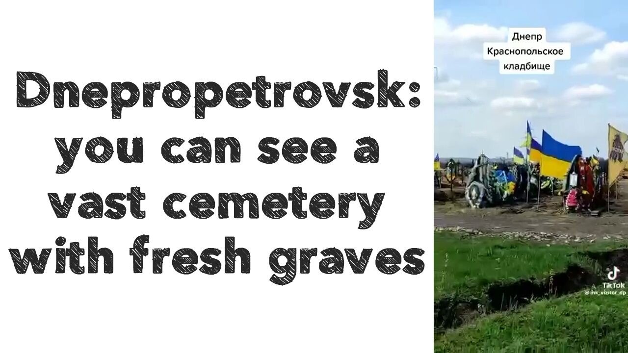 Dnepropetrovsk: you can see a vast cemetery with fresh graves.