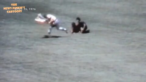 1976: Protesters tried to burn an American flag at Dodger Stadium.