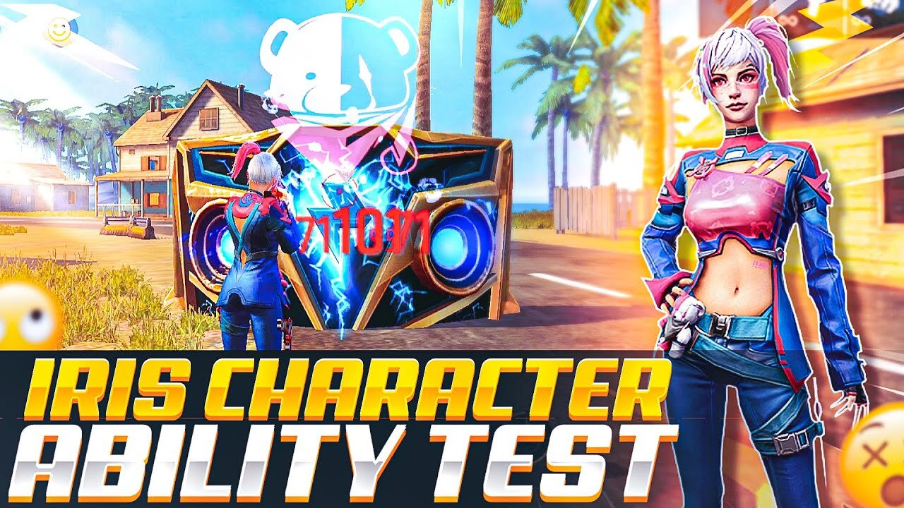 Iris character ability test | Iris free fire new character | gloo wall ke paar damage 😱 | free fire