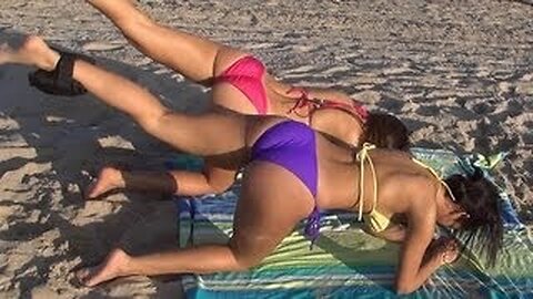 Two Girls Show Best Bikini Butt Exercises for a Sexy Booty!!