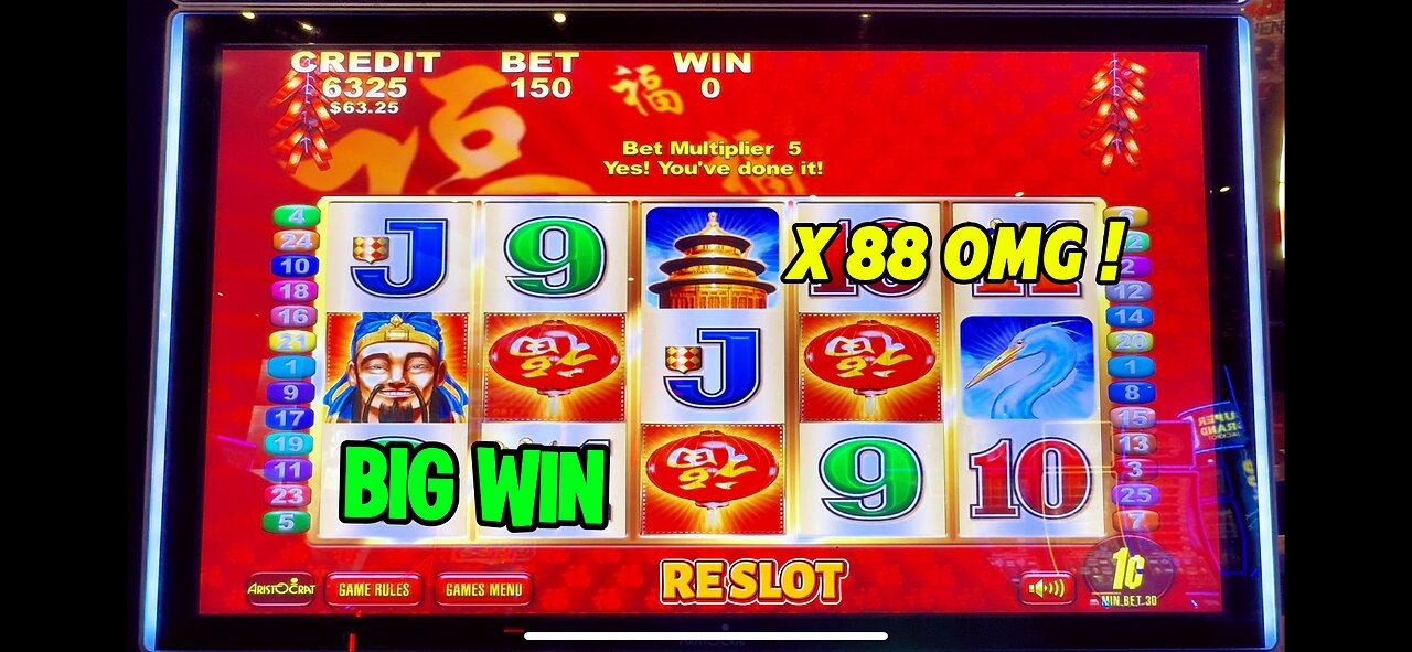 Lucky 88 Slot machine BONUS!!! 💲BIG WIN💲X 88 win 😳