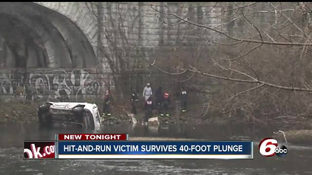 Hit-and-run victim survives 40-foot plunge into Fall Creek