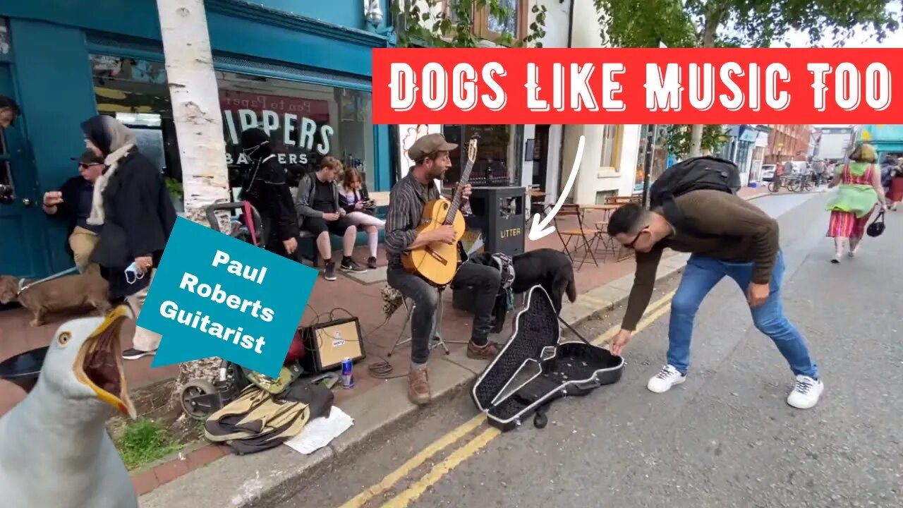 Reworkings on Guitar of Many Pieces. Guitarist Paul Roberts Busking in Brighton North Laine!