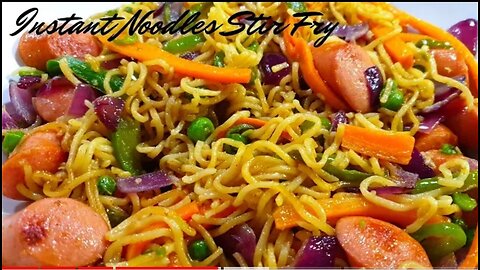 Delicious Sausage Fried Indomie Noodles || Instant Noodles Recipe || Fried Indomie Recipe