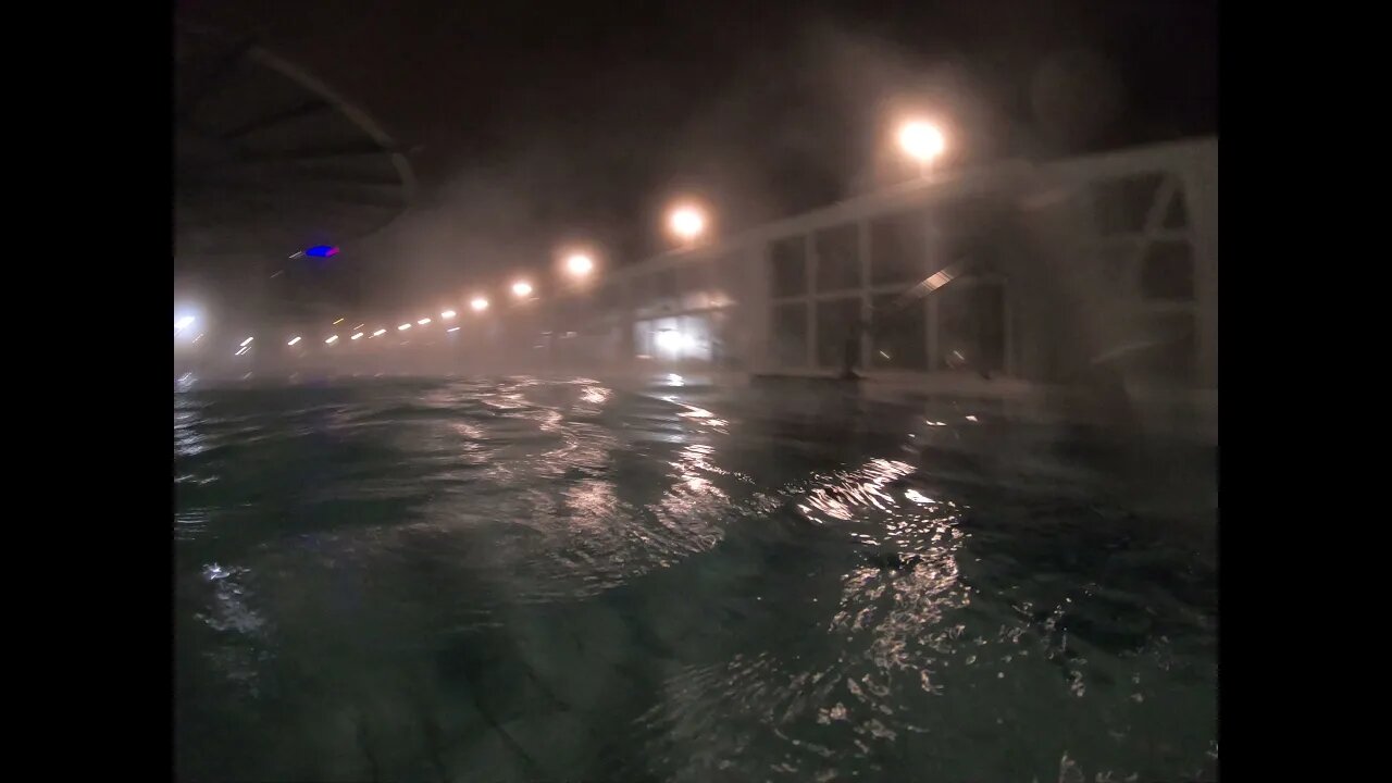 Budapest Geothermal Hot Springs - Feed Pools. Night-Time.