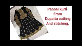 Panel Kurti From Dupatta cutting and stitching