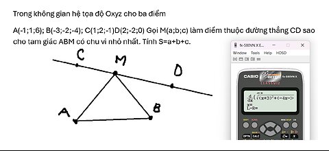 Trong không gian hệ tọa độ Oxyz cho ba điểm A(-1;1;6); B(-3;-2;-4); C(1;2;-1)