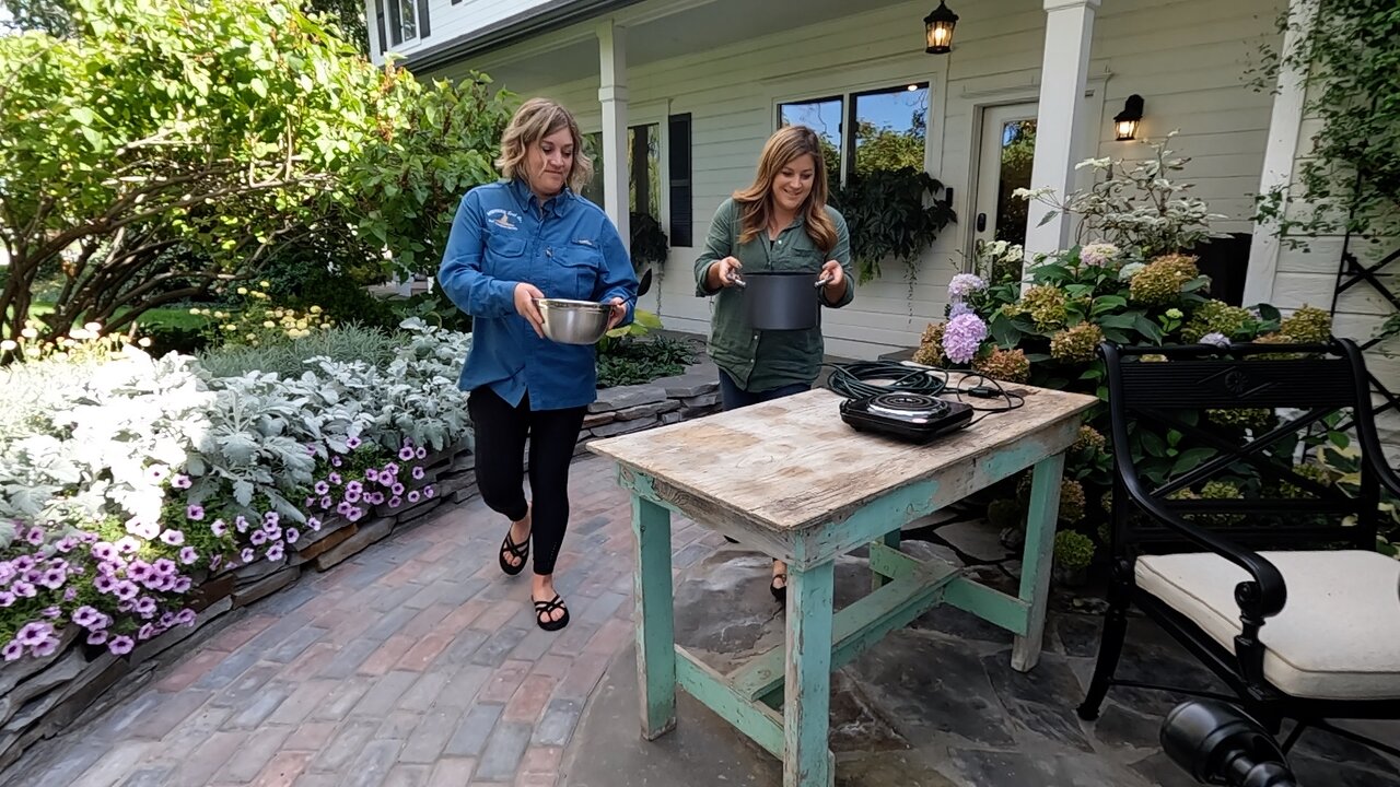 Tour of Stone Path & Patio (Almost Done!), Veggie/Fruit Harvest & Canning Habanero Gold Sauce! 🙌🌶️🥵