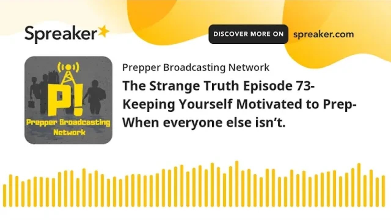 The Strange Truth Episode 73- Keeping Yourself Motivated to Prep- When everyone else isn’t.