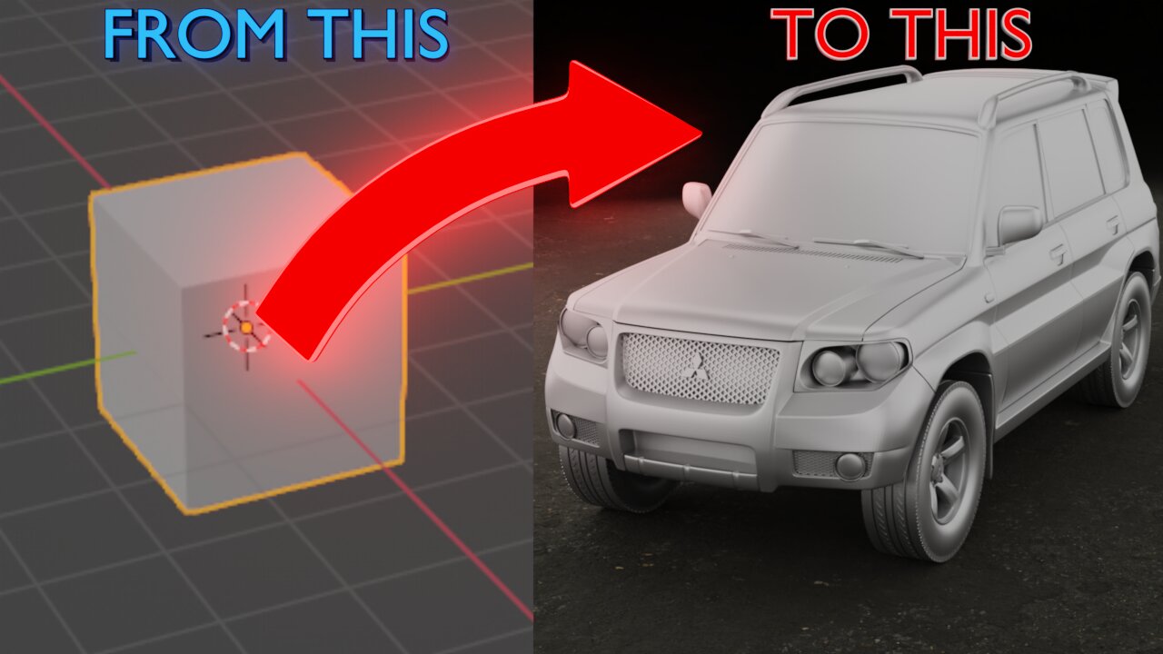 2007 MITSUBISHI PAJERO TR4 modeling for 3D PRINTING without blueprint TIMELAPSE | Blender 3.0