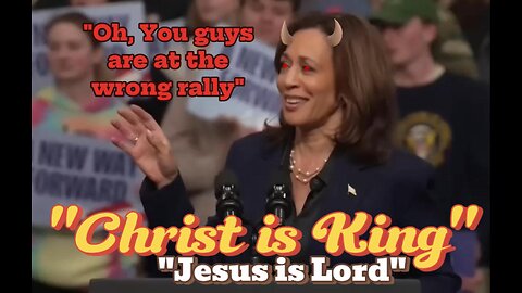 Kamala vail slips after someone shouts "Christ is King"