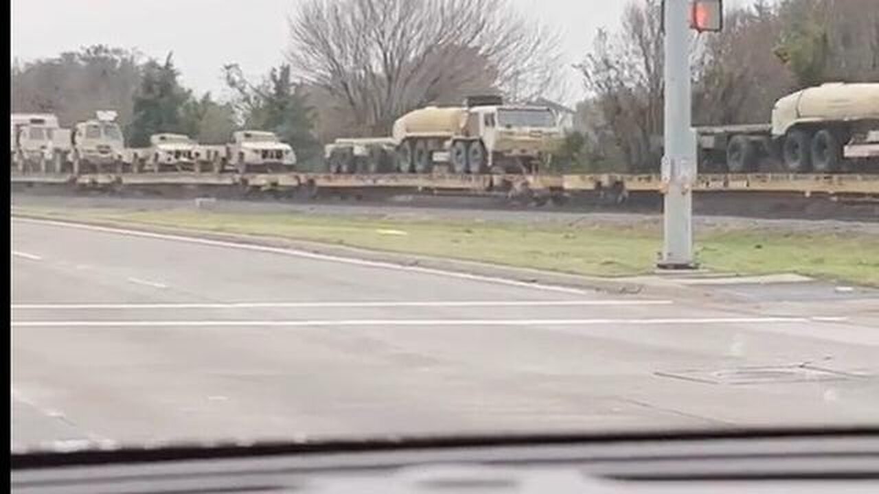 MILITARY EQUIPMENT BEING MOVED THROUGH TEXA