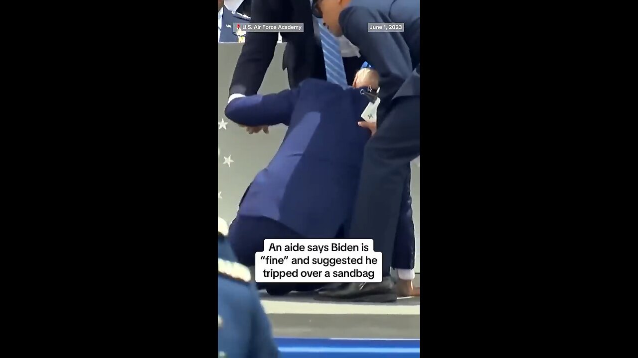 President Biden falls during AirForceAcademy graduation 👀 (short video)