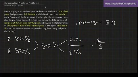 6th Grade Concentration Problems: Problem 4