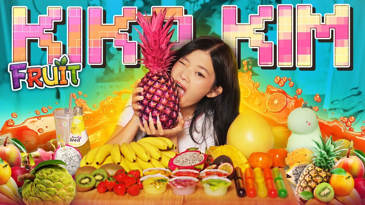 ASMR MUKBANG FRUIT PARTY 🍒🍉 KIWI, PINEAPPLE, BANANAS and more