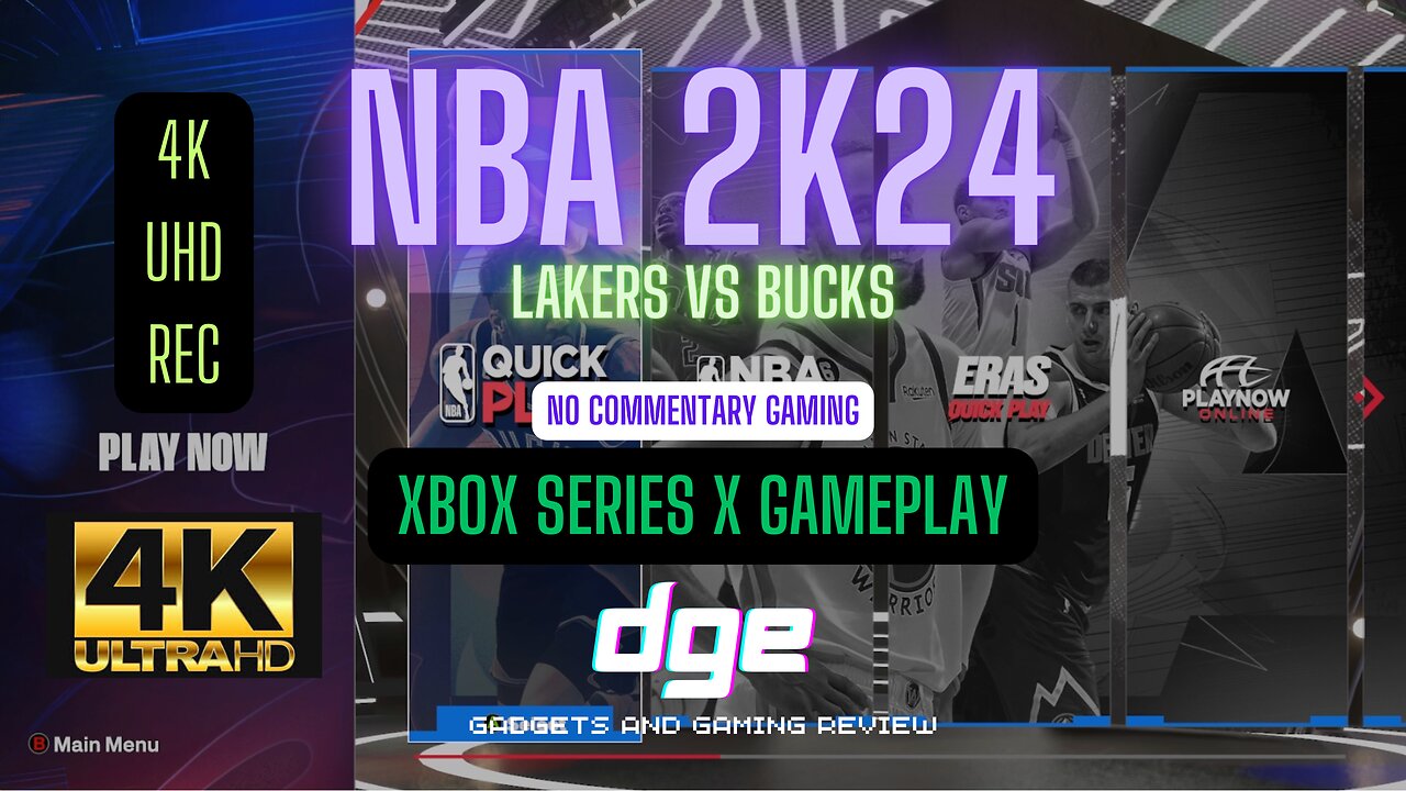 NBA 2K24 Lakers VS Bucks. Xbox Series X. Gaming No Commentary