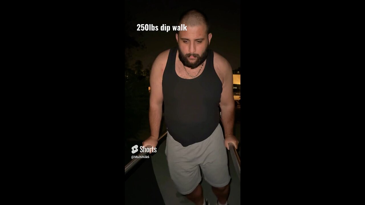 260lbs man does dip walk