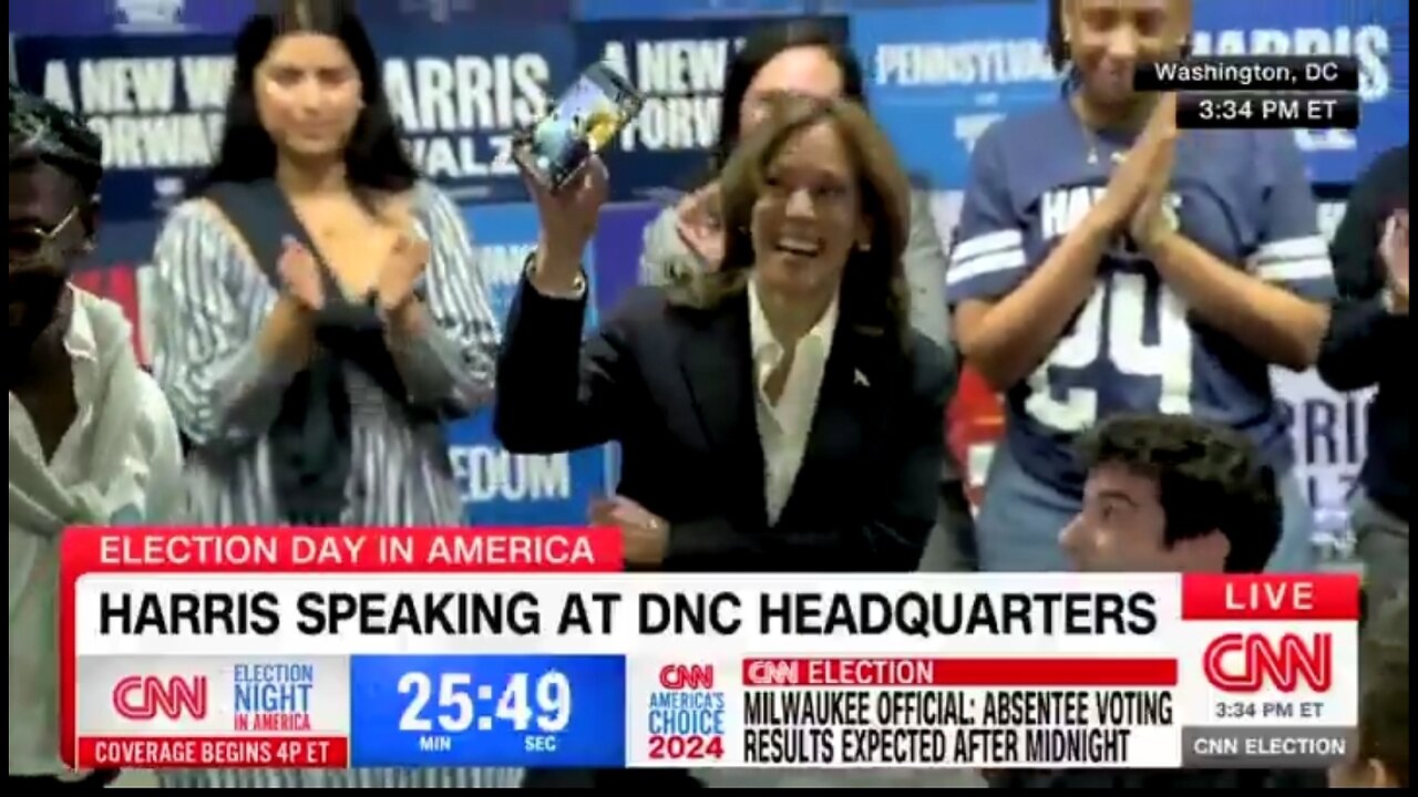 LOL Kamala Pretends To Be On The Phone With A Voter