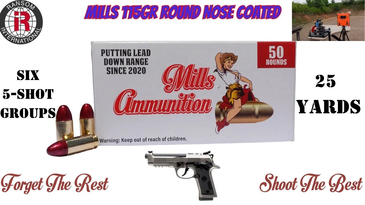 Sorry Federal Mills Ammunition Beretta 92X Performance 9mm RN COATED 5 Shot Groups,