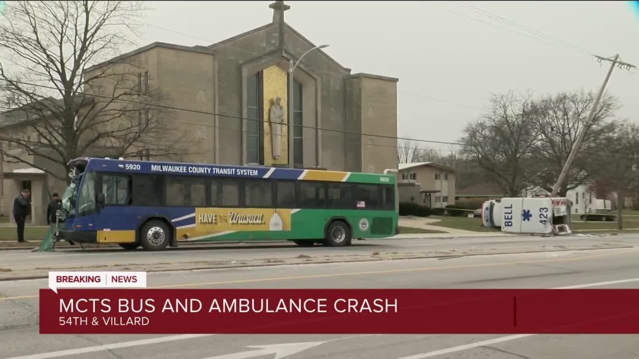 Several injured in crash involving Milwaukee bus, ambulance