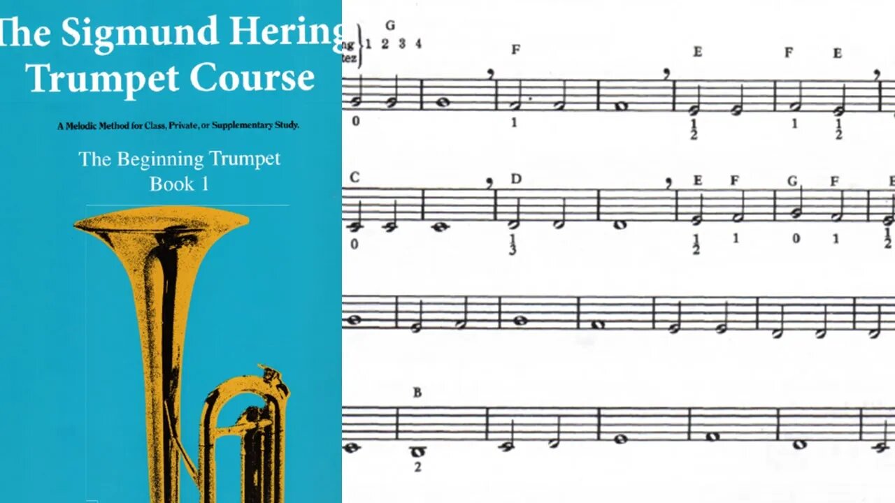 🎺 [MÉTODO DE TROMPETE] Livro 1 do método de Sigmund Hering (7 a 14) com batida de bateria a 60 BPM