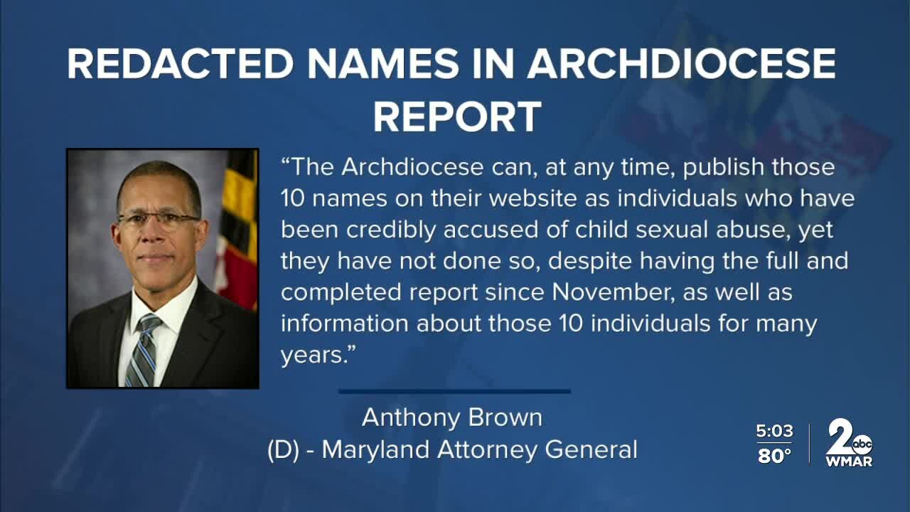 AG calls out Archdiocese for redacting 10 names accused of sex abuse in report