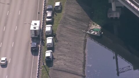 Chopper 5 shows deputies searching canal after crash