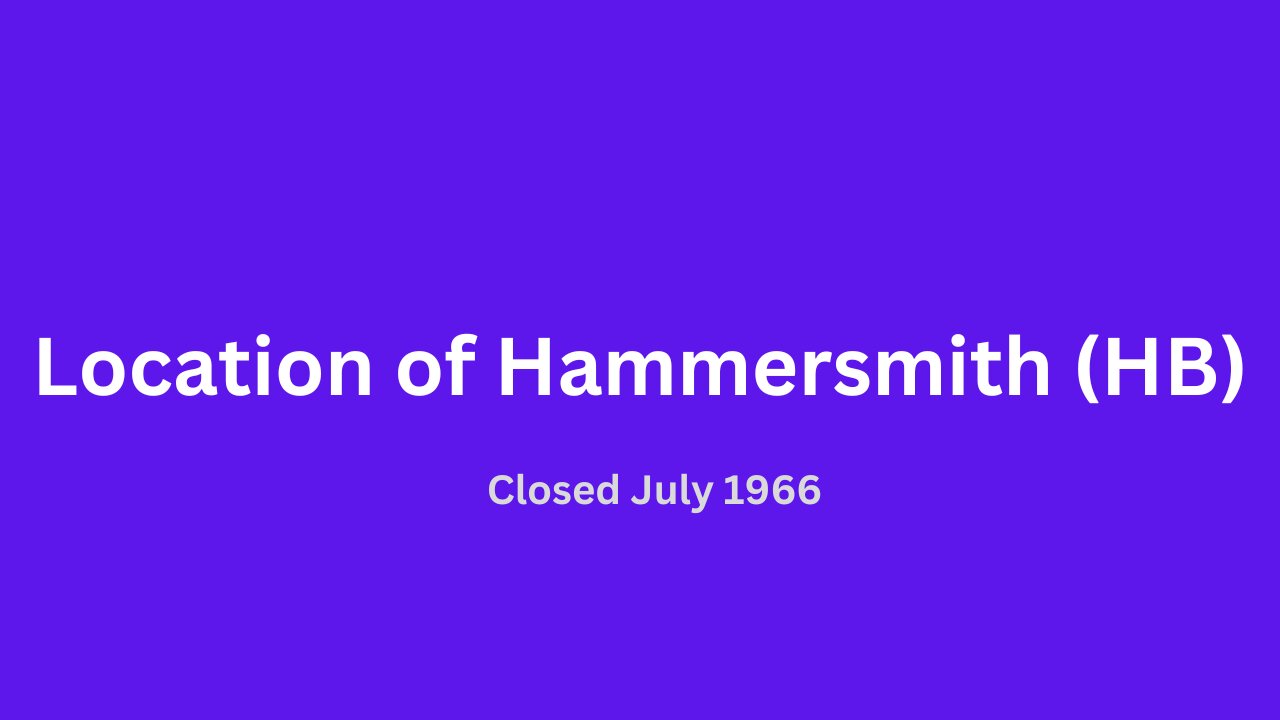 Location of Hammersmith bus depot closed July 1966.