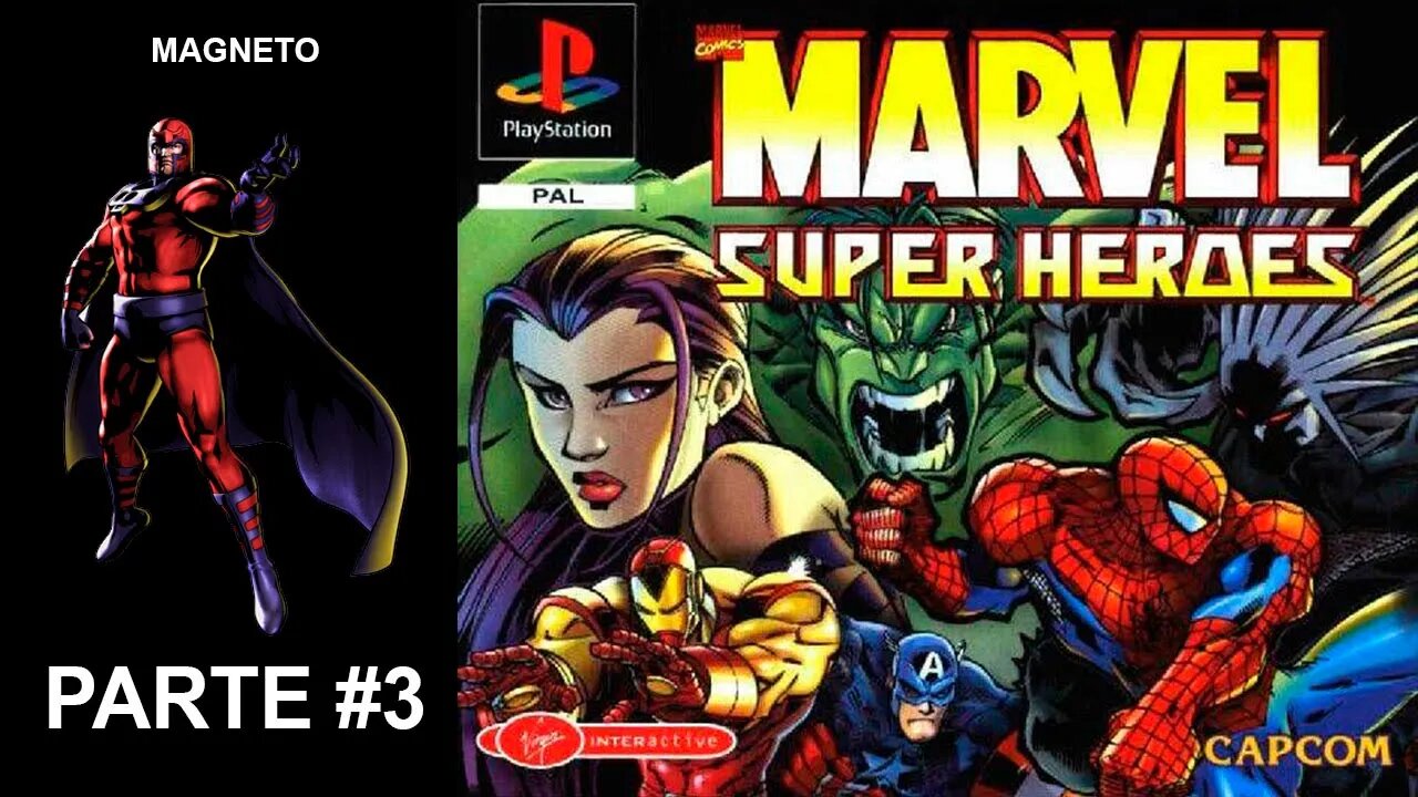 [PS1] - Marvel Super Heroes - [Parte 3] - Arcade Mode - [Magneto] - Dificuldade Hard - [HD]