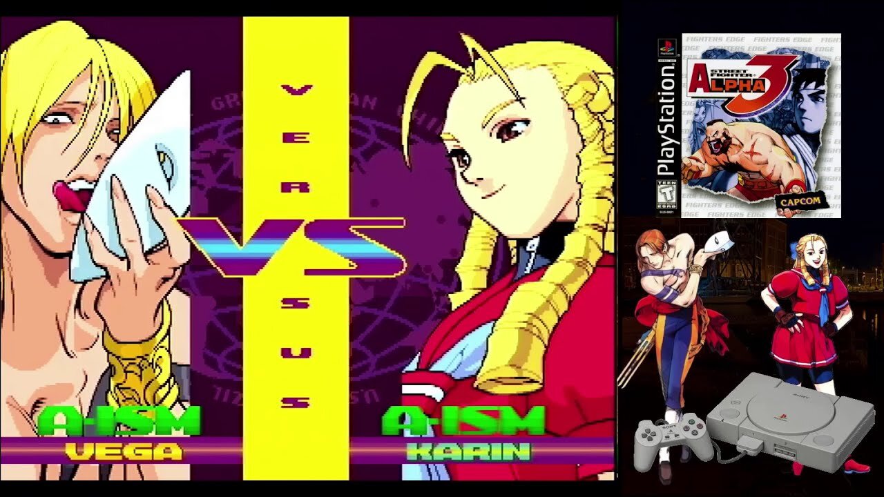 Street Fighter Alpha 3 (Sony PlayStation) - Vega vs. Karin