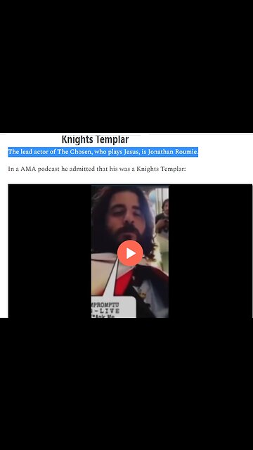 Knights Templar The lead actor of The Chosen, who plays Jesus, is Jonathan Roumie.