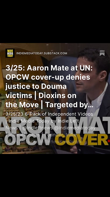 3/25: Aaron Mate at UN: OPCW cover-up denies justice to Douma victims | Dioxins on the Move